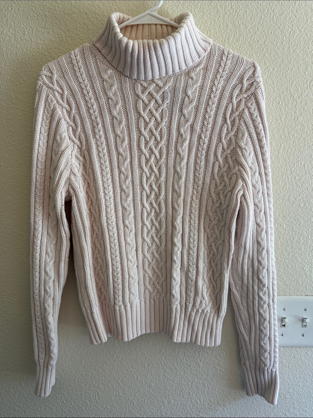Cozy Cable-Knit Turtleneck Sweater in Cream